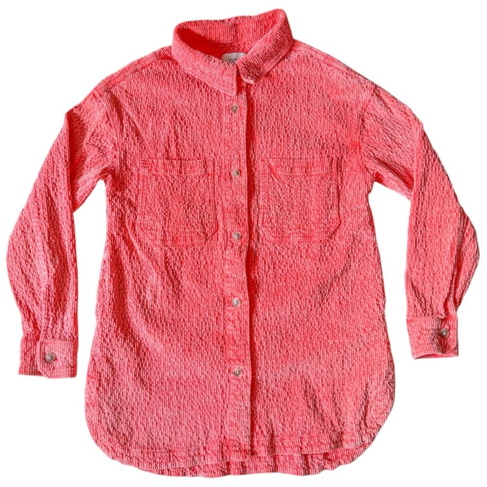 Urban Outfitters Coral Pink Textured Button-Up Jacket